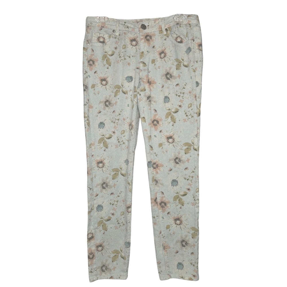 Vanilla Star Floral Print Jeans Women's  9 Boho Light Wash‎ Stretch Denim 31x27